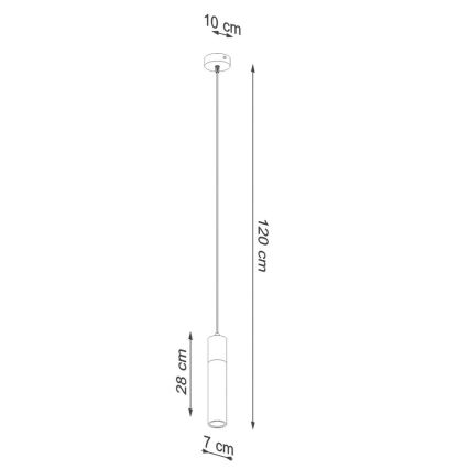 Żyrandol na lince ZANE 1xGU10/40W/230V beton/brzoza/buk