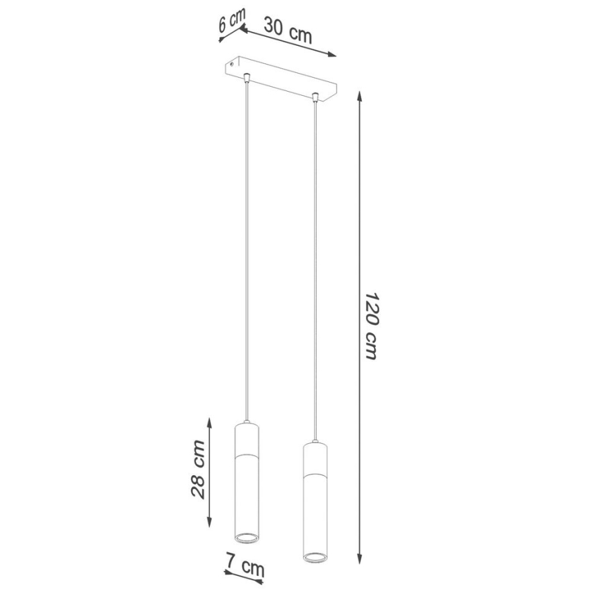 Żyrandol na lince ZANE 2xGU10/40W/230V beton/brzoza/buk