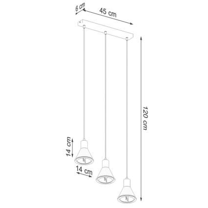 Żyrandol na lince TAZILA 3xES111/60W/230V biały