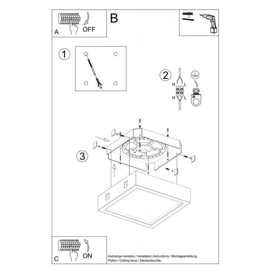 LED Plafon RIZA LED/18W/230V beton