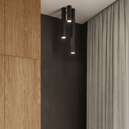 Oświetlenie punktowe LAGOS 1xGU10/10W/230V 10 cm czarny
