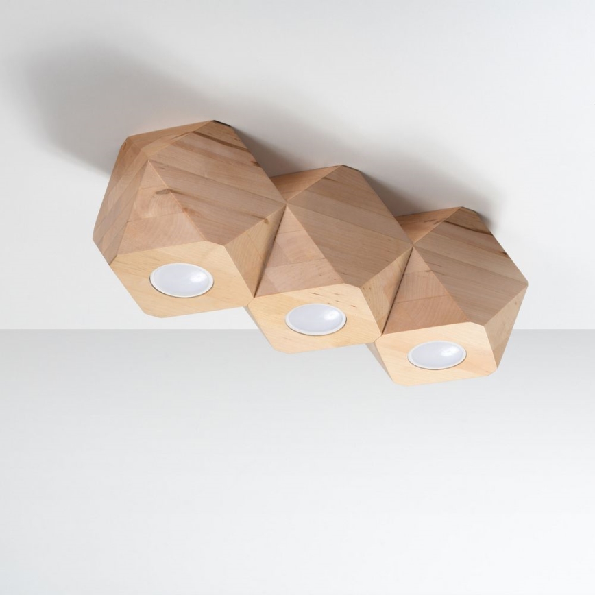 Lampa sufitowa WOODY 3xGU10/40W/230V dąb