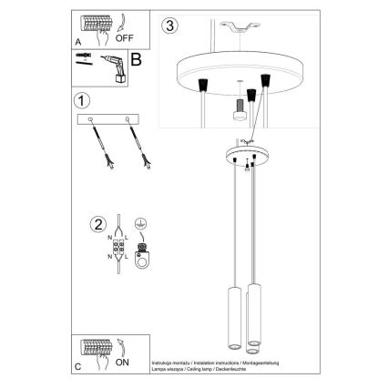 Żyrandol na lince LINO 3xGU10/40W/230V buk