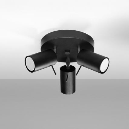 Oświetlenie punktowe RING 3xGU10/10W/230V czarny