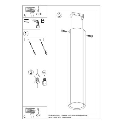 Oświetlenie punktowe ZEKE 1xGU10/40W/230V 30 cm dąb