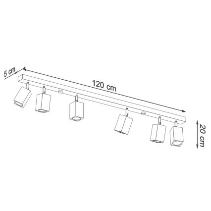 Oświetlenie punktowe KEKE 6xGU10/40W/230V dąb