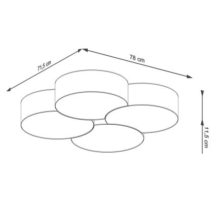 Plafon CIRCLE 8xE27/60W/230V biały