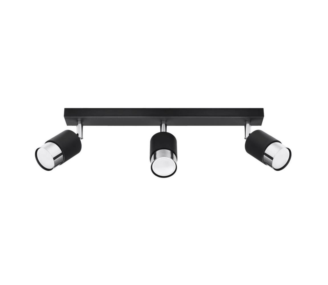 SL.1066 - Oświetlenie punktowe NERO 3xGU10/40W/230V czarny/chrom błyszczący