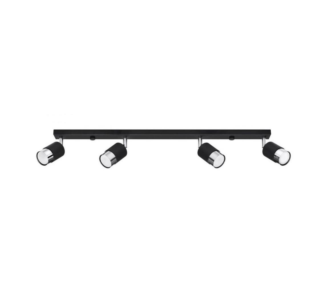 SL.1067 - Oświetlenie punktowe NERO 4xGU10/40W/230V czarny/chrom błyszczący