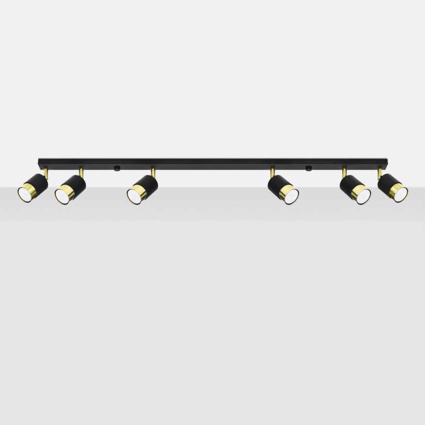 Oświetlenie punktowe NERO 6xGU10/40W/230V czarny/złoty