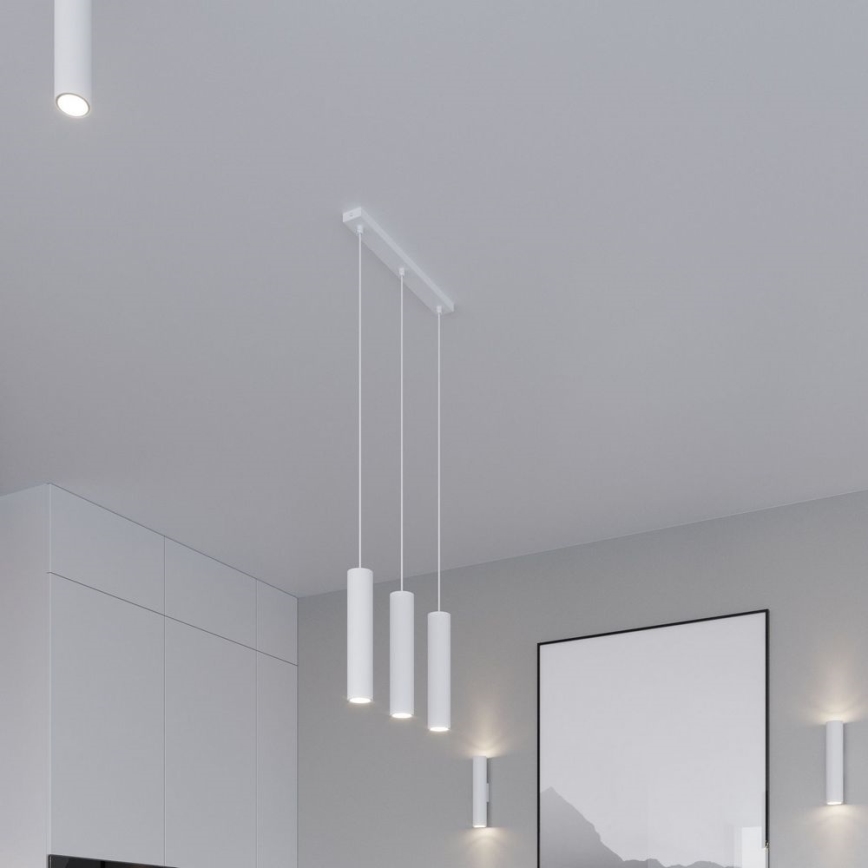 Żyrandol na lince LAGOS 3xGU10/10W/230V biały