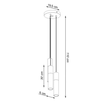 Żyrandol na lince BORGIO 3xGU10/40W/230V beton/metal biały