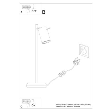 Lampa stołowa RING 1xGU10/10W/230V czarny