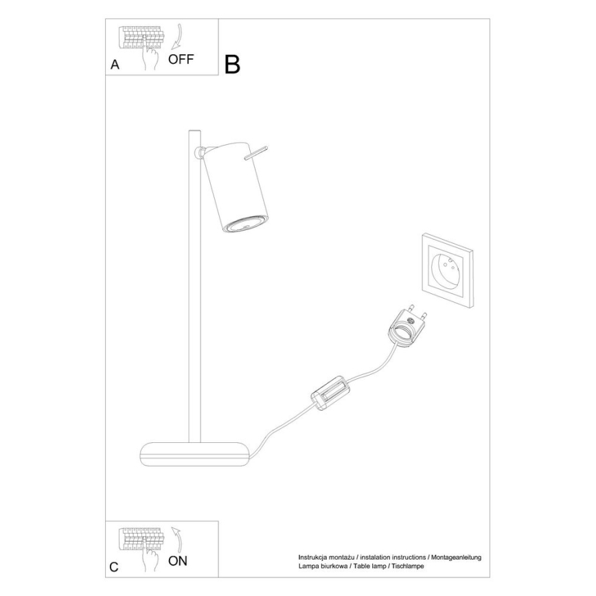 Lampa stołowa RING 1xGU10/10W/230V czarny