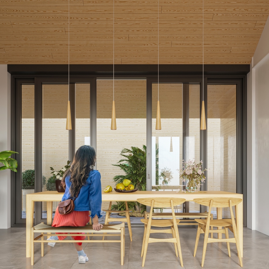 Lampa wisząca na przewodzie SULA 1xGU10/10W/230V śr. 8 cm beżowa