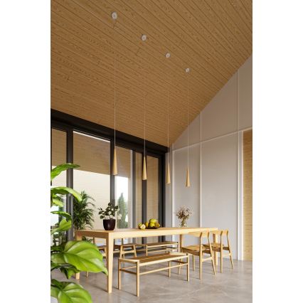 Lampa wisząca na przewodzie SULA 1xGU10/10W/230V śr. 8 cm beżowa