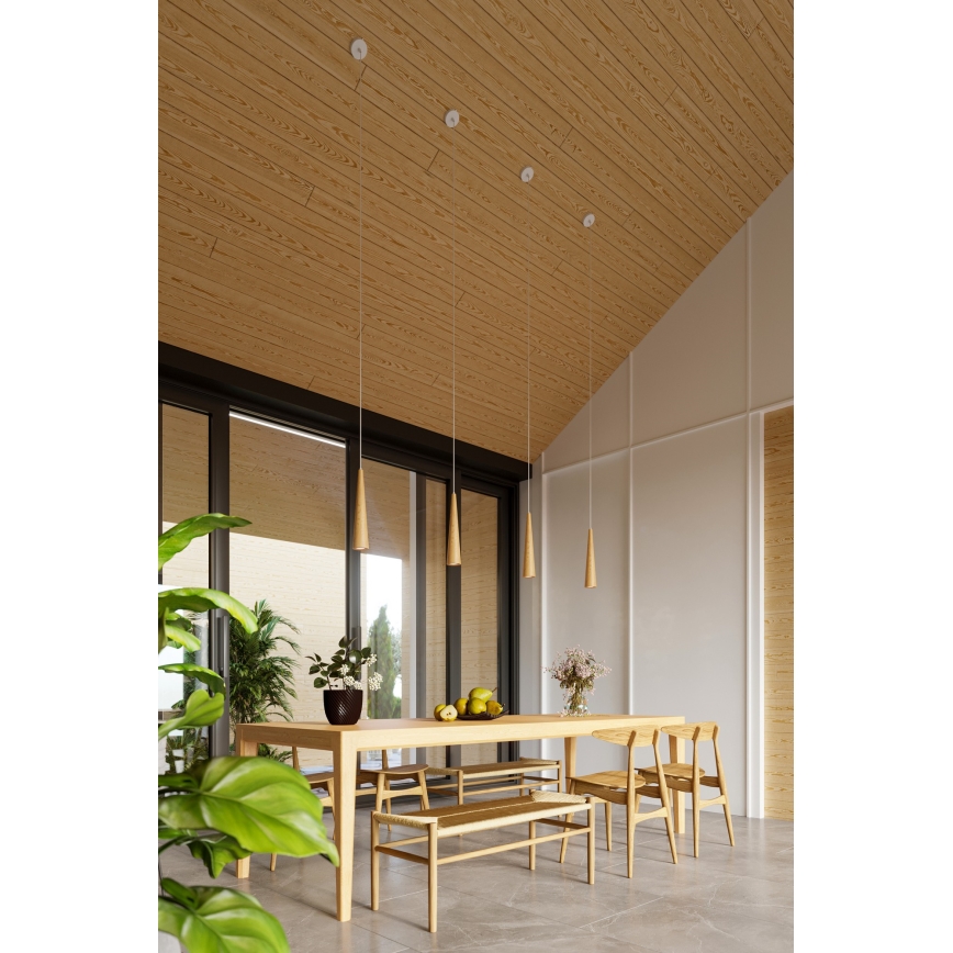 Lampa wisząca na przewodzie SULA 1xGU10/10W/230V śr. 8 cm beżowa