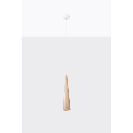 Lampa wisząca na przewodzie SULA 1xGU10/10W/230V śr. 8 cm beżowa