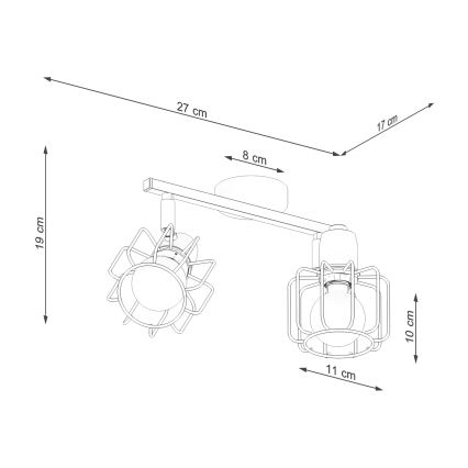 Oświetlenie punktowe BELUCI 2xE14/40W/230V biały