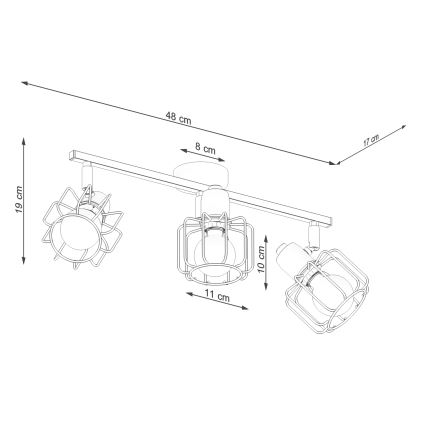 Oprawa punktowa BELUCI 3xE14/40W/230V czarna