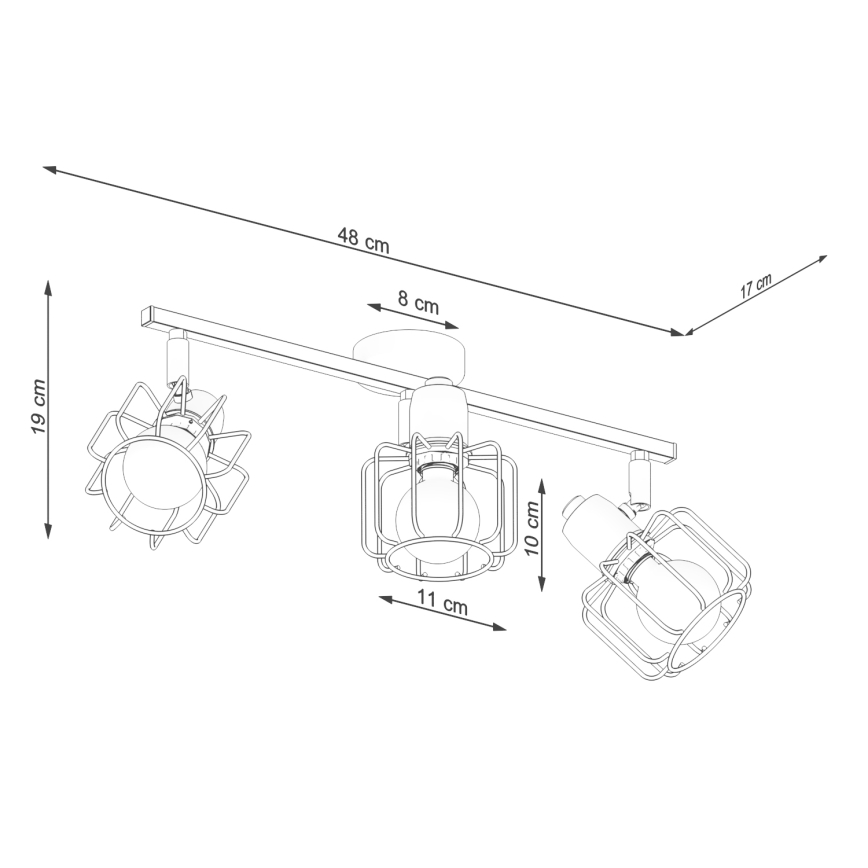 Oprawa punktowa BELUCI 3xE14/40W/230V czarna
