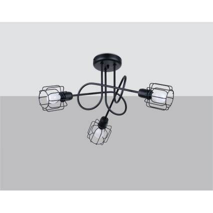 Lampa sufitowa na pręcie BELUCI 3xE14/40W/230V czarna