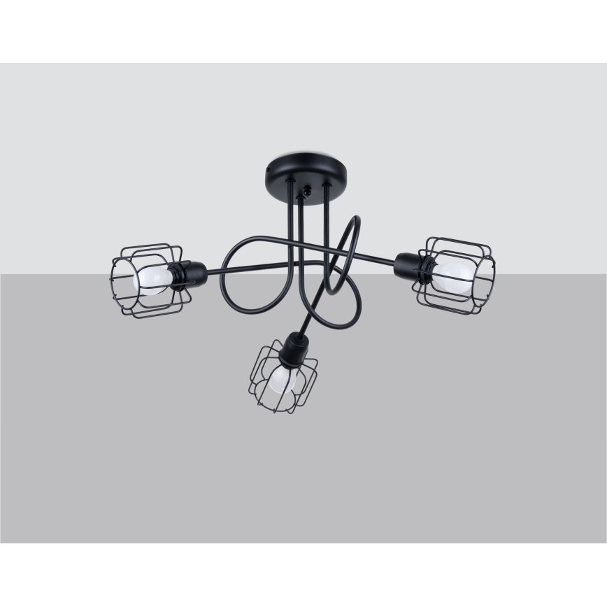 Lampa sufitowa na pręcie BELUCI 3xE14/40W/230V czarna