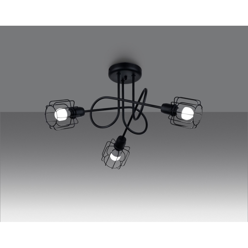 Lampa sufitowa na pręcie BELUCI 3xE14/40W/230V czarna
