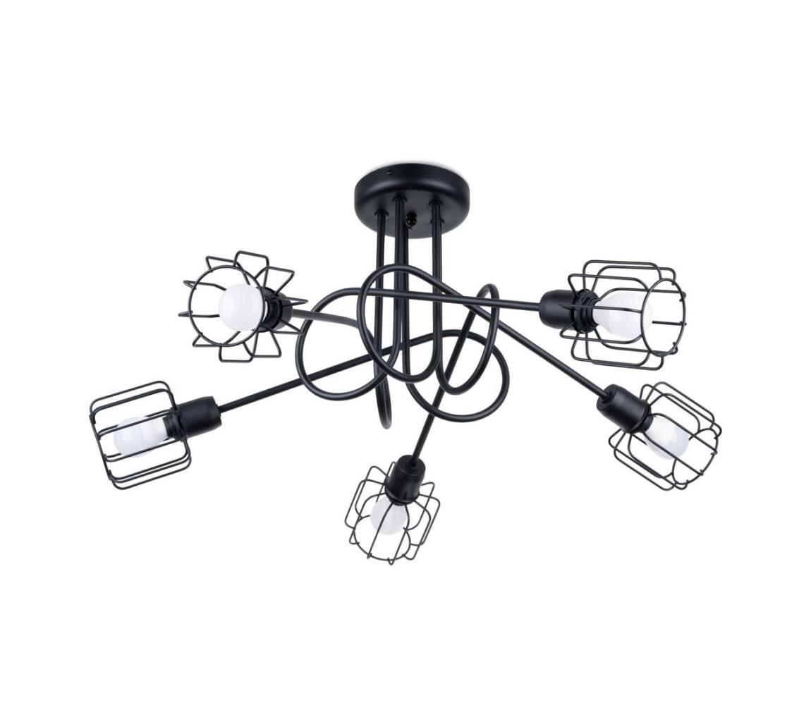 SL.1119 - Żyrandol BELUCI 5xE14/40W/230V czarny