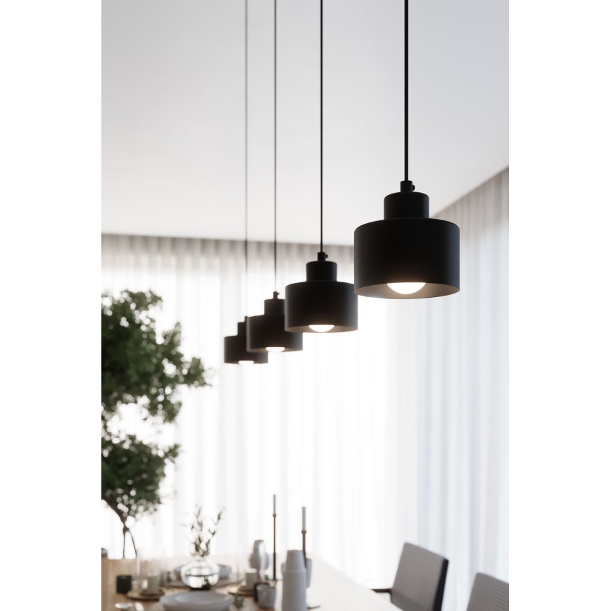 Lampa wisząca na linkach SAVAR 3xE27/60W/230V czarna