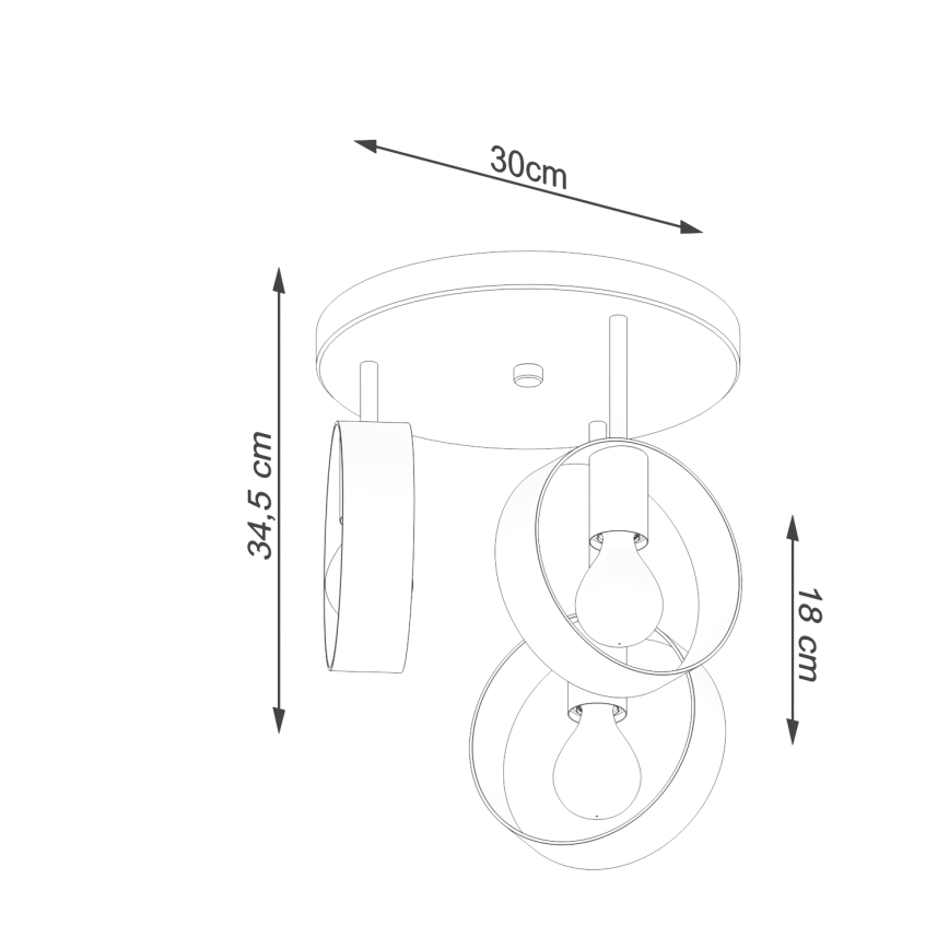 Lampa sufitowa na pręcie TITRAN 3xE27/60W/230V biała