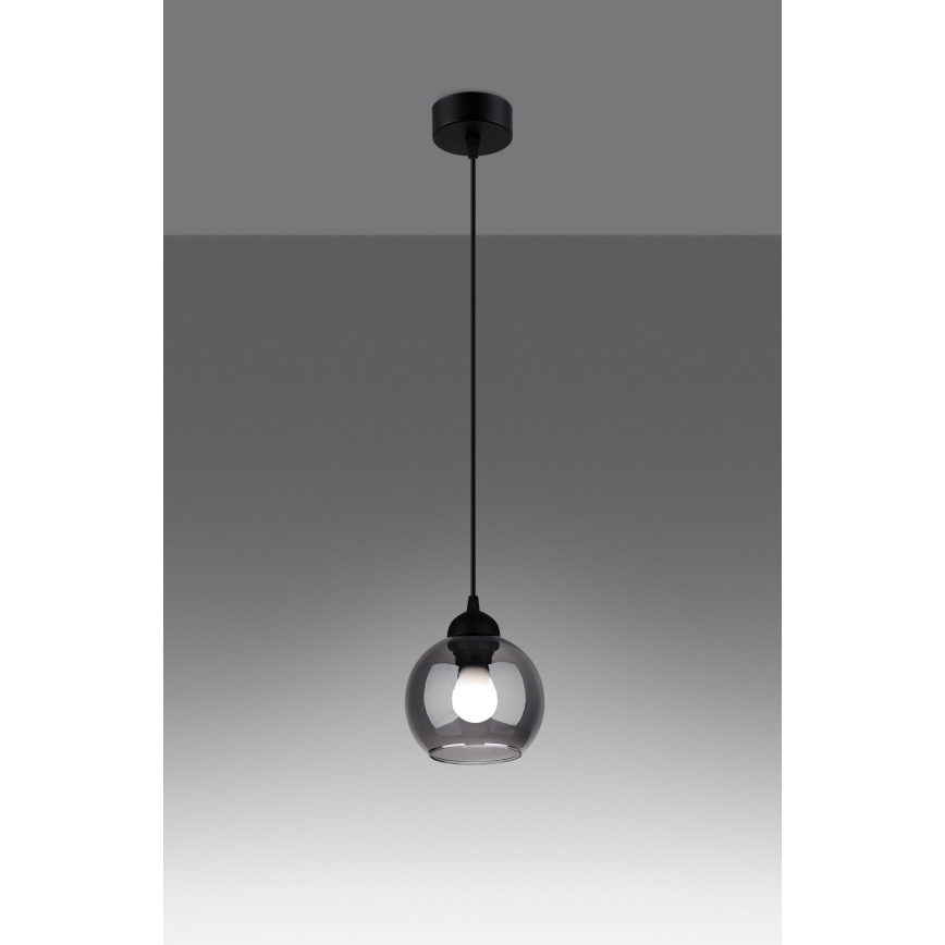 Lampa wisząca na linku ALINO 1xE27/60W/230V czarna
