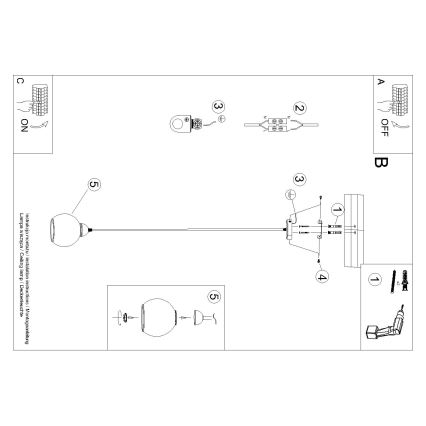 Lampa wisząca na linku ALINO 1xE27/60W/230V czarna