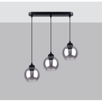 Żyrandol na lince ALINO 3xE27/60W/230V czarny
