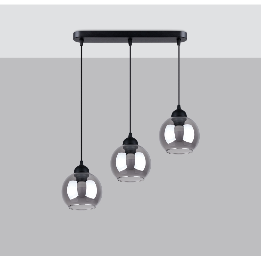Żyrandol na lince ALINO 3xE27/60W/230V czarny