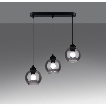 Żyrandol na lince ALINO 3xE27/60W/230V czarny