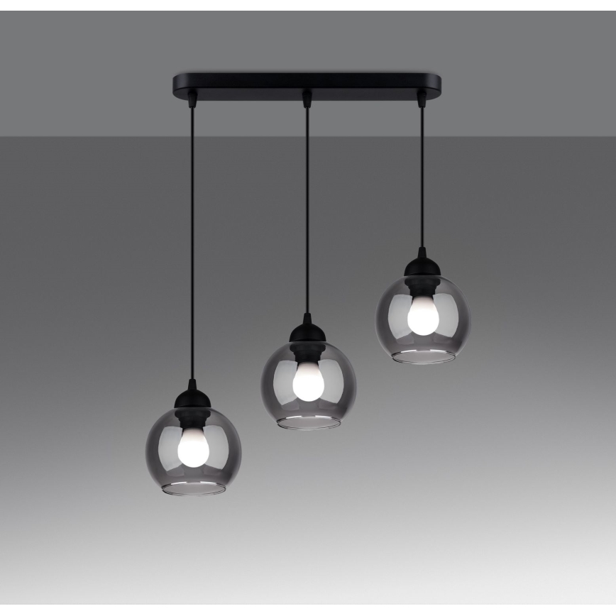 Żyrandol na lince ALINO 3xE27/60W/230V czarny