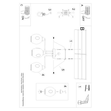 Żyrandol FILLAN 3xE27/60W/230V czarny