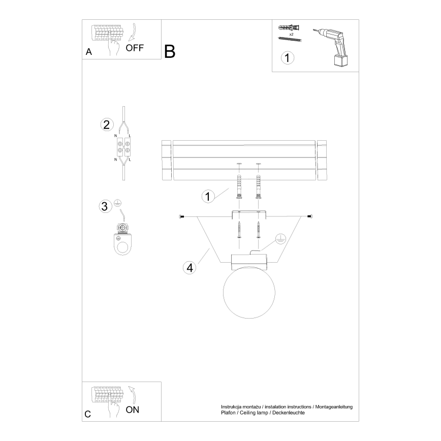 Plafon YOLI 1xG9/12W/230V czarny