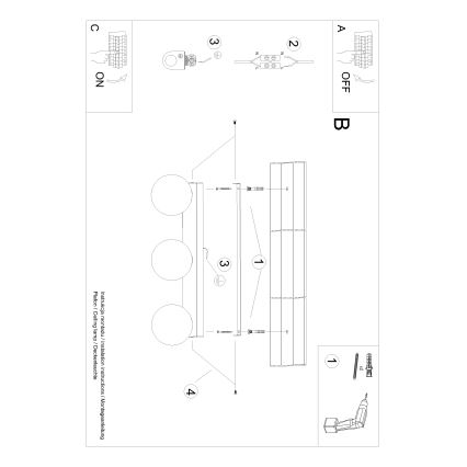 Plafon YOLI 3xG9/12W/230V czarny