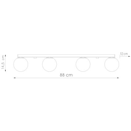 Plafon YOLI 4xG9/12W/230V czarny