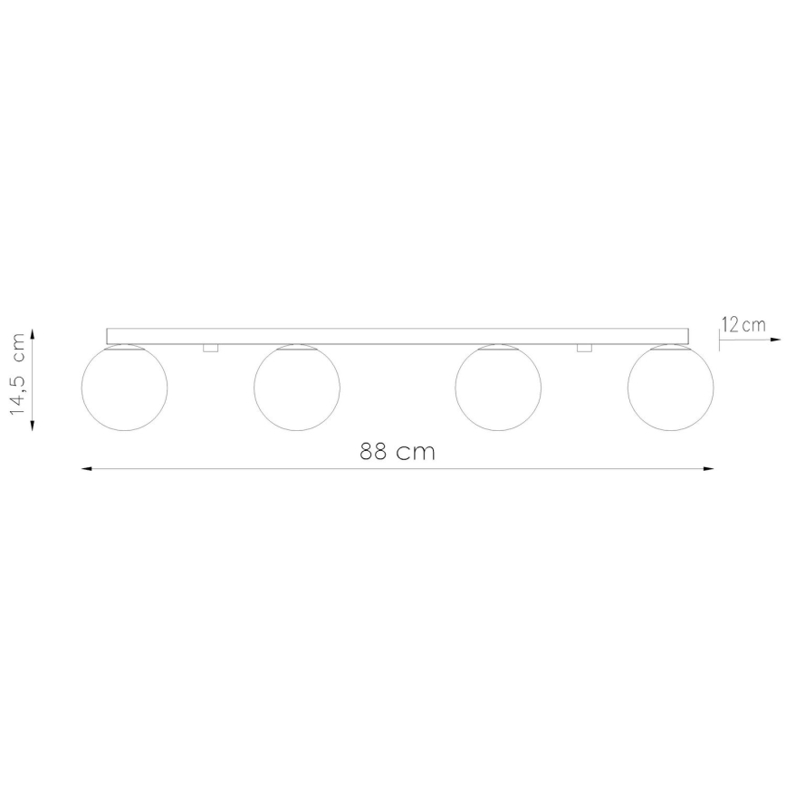 Plafon YOLI 4xG9/12W/230V czarny
