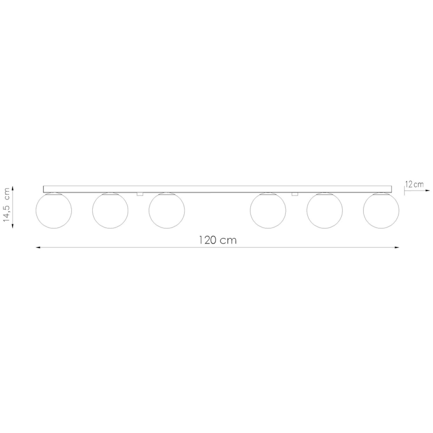 Lampa sufitowa YOLI 6xG9/12W/230V czarna