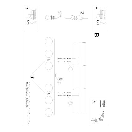 Plafon YOLI 6xG9/12W/230V czarny