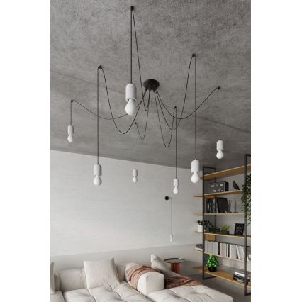 Żyrandol na lince NESO 7xE27/15W/230V pająk beton
