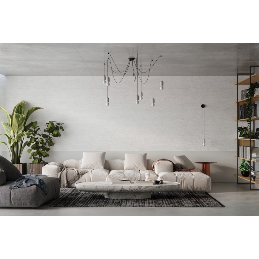 Żyrandol na lince NESO 7xE27/15W/230V pająk beton
