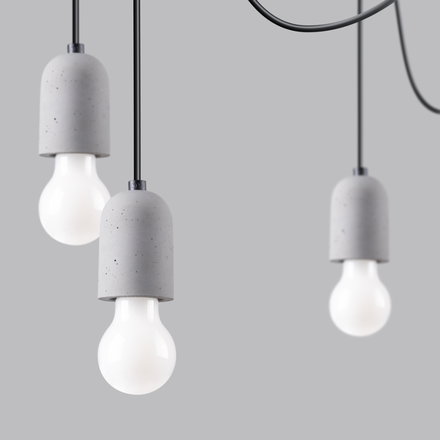 Żyrandol na lince NESO 7xE27/15W/230V pająk beton