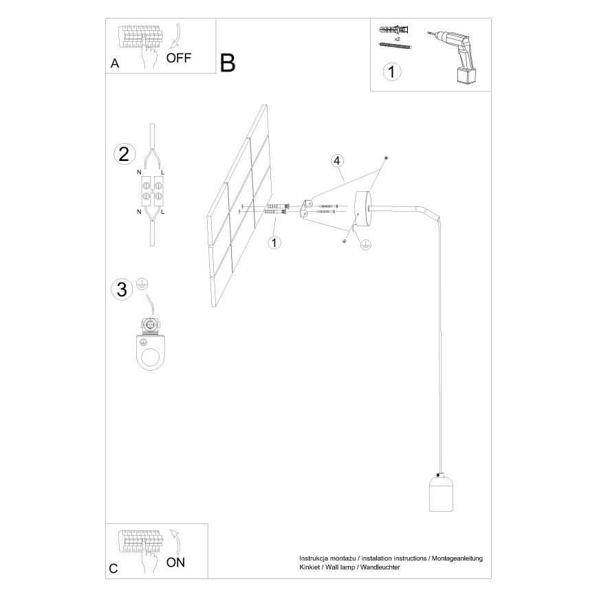 Kinkiet NESO 1xE27/15W/230V beton
