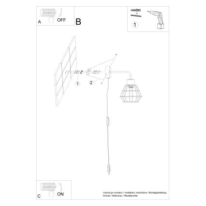 Kinkiet SUBA 1xE27/15W/230V czarny