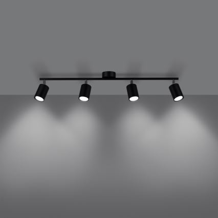 Oświetlenie punktowe LEMMI 4xGU10/10W/230V czarne
